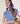 Geometric silk scarf - Blue