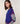 Color block round neck sweater in merino wool - Ultramarine Blue