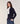 Pull trompe l'oeil en laine mérinos - Bleu Marine