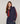 Two-tone turtleneck sweater - Denim Blue