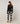 T-shirt drappeggiata a maniche lunghe - Nera