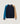 Maglia girocollo color block in lana merino - Blu marino