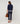 Cardigan bimateriale - Blu marino